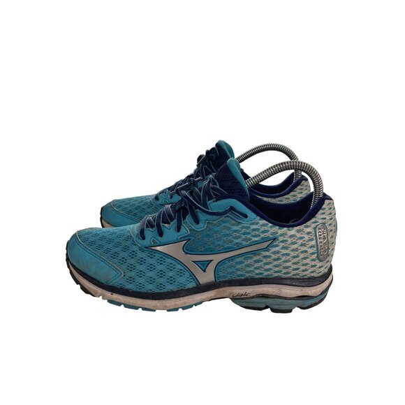 Mizuno Wave Rider 18 Women's Size 6 Blue Silver  Mesh sneakers Running Shoes - Picture 3 of 8